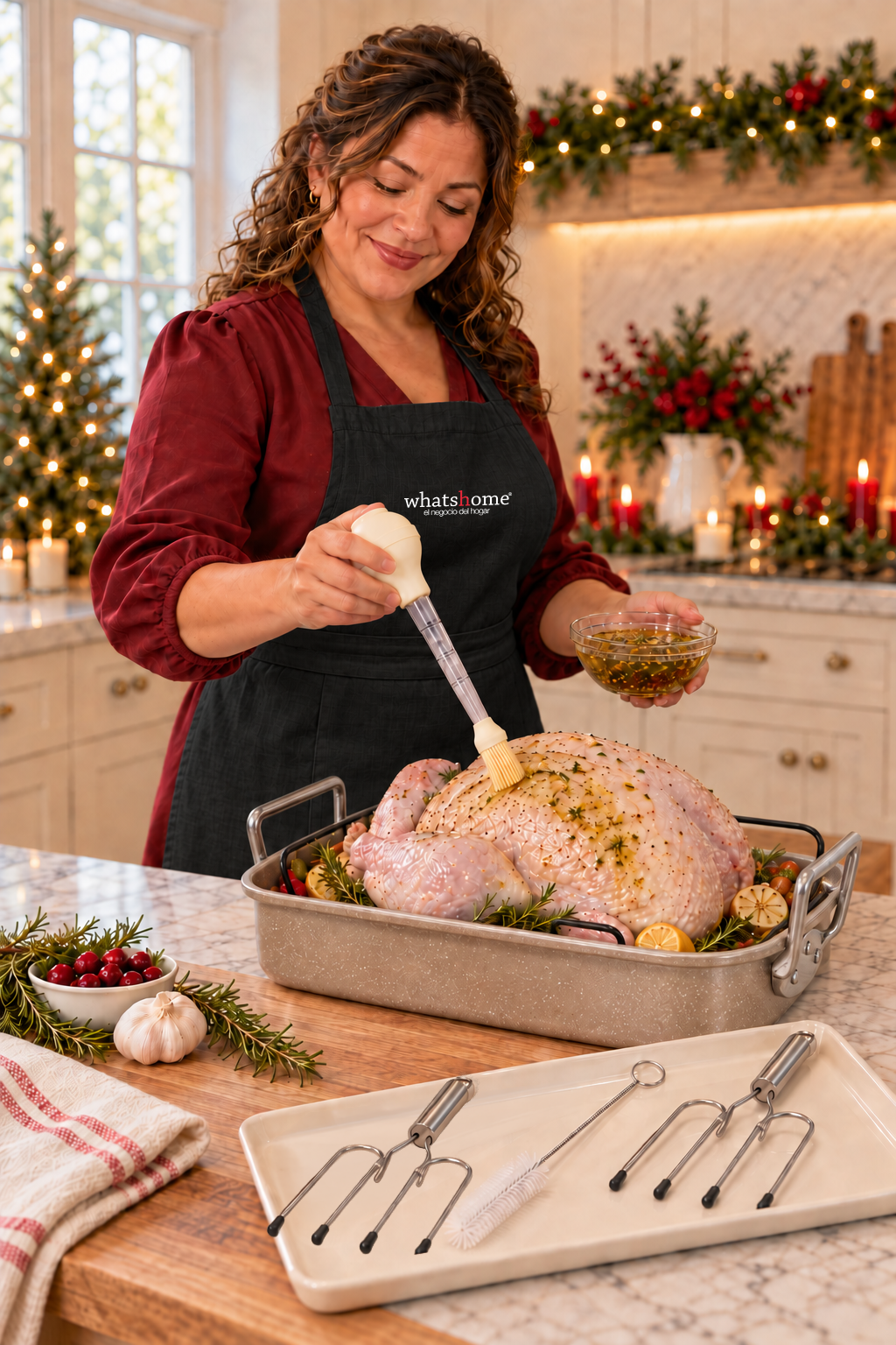 Pavo navideño barnizado con la brocha BELÉN de whatshome