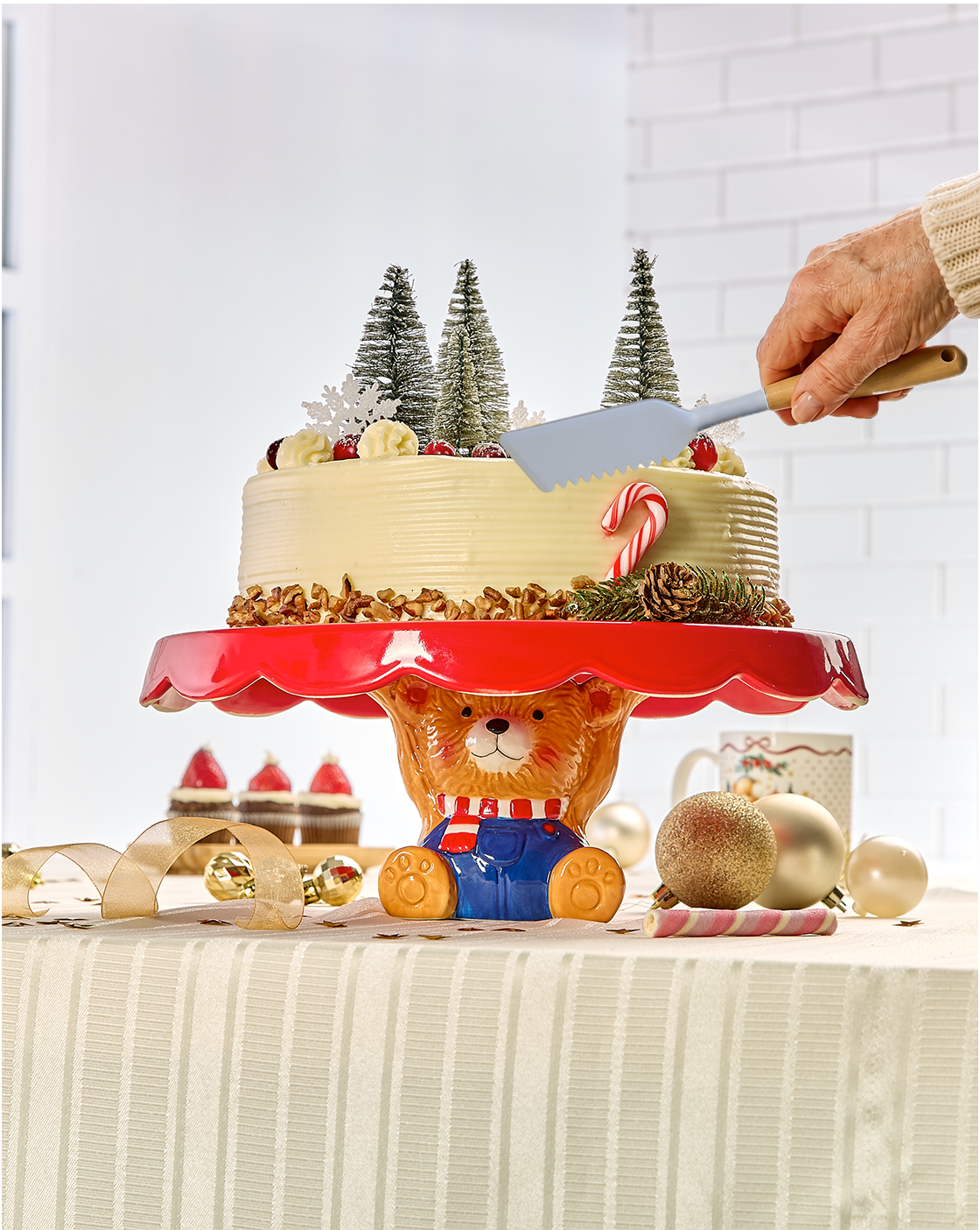 Base para pastel Teddy de Whatshome con postre navideño