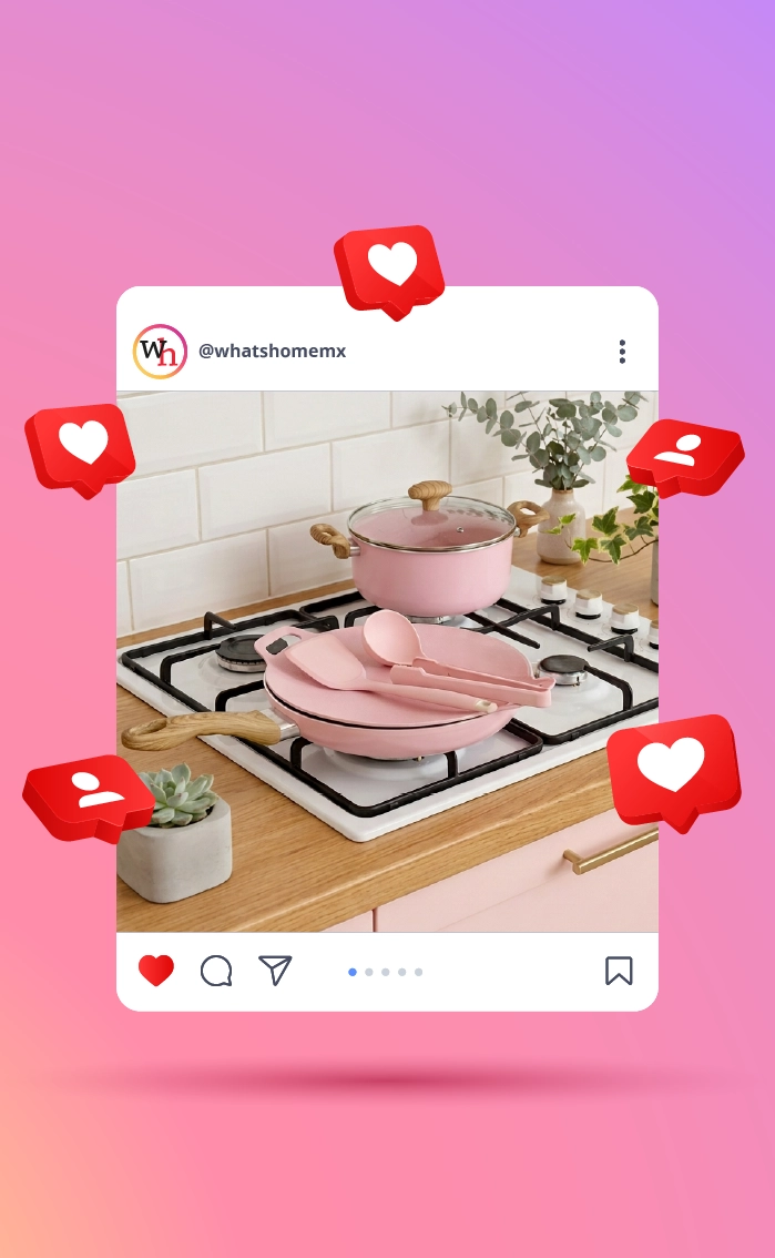 Cocina estilizada con decoración en tonos pastel y rosa